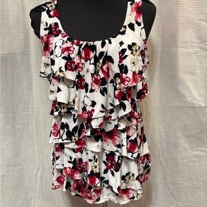 White House Black Market Floral Layered Blouse